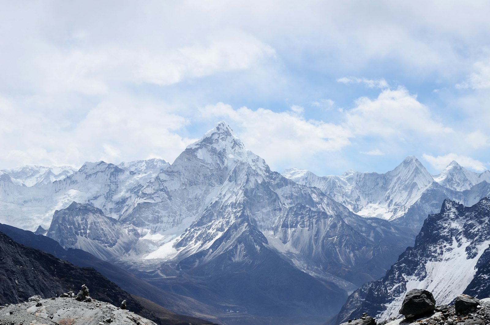 Snow-capped mountain range